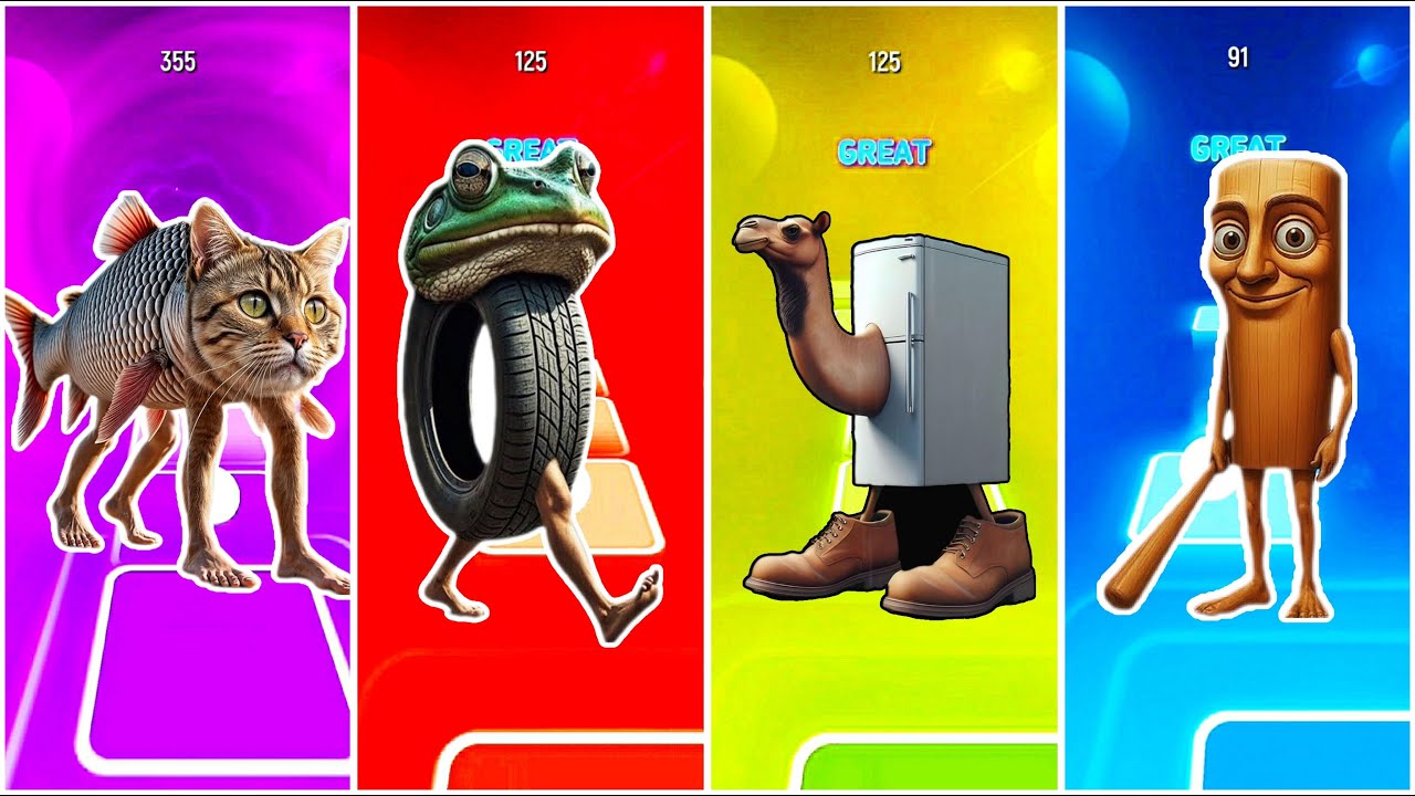 Trulimero Trulicina 🔴 Boneca Ambalabu 🔴 Frigo Camelo 🔴 Tung Sahur | Tiles Hop EDM Rush