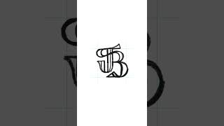 Lettering JB monogram typography logomark design sketching by @anhdodes