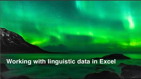 Excel — Annotation 1: Basics