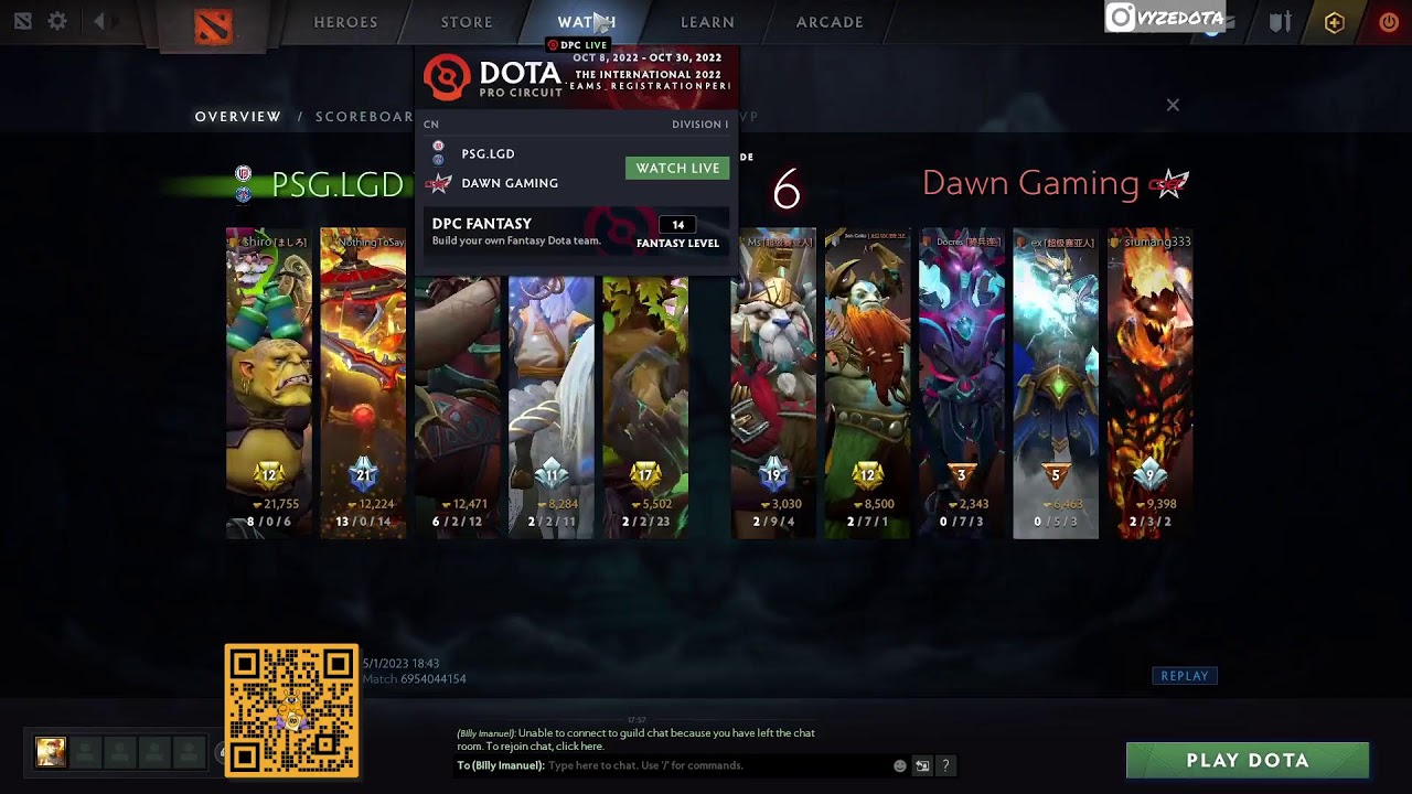 PSG LGD VS DAWN GAMING | DPC CHINA DIVISION 1