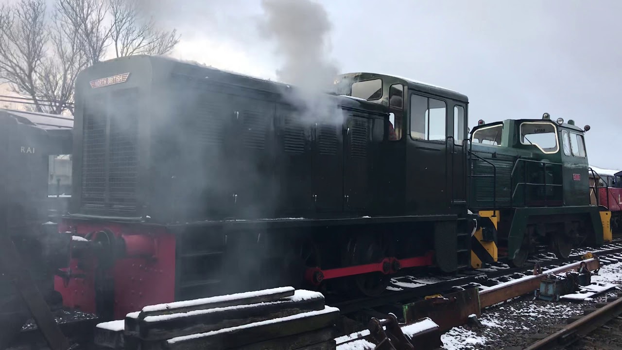 330hp MAN north British loco Very cold start.