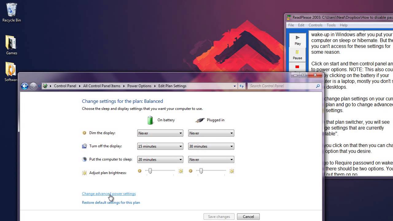 How-To Disable Require Password On Wakeup on Windows