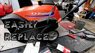 Simplicity Briggs & Stratton Snow Blower How To Replace Belt and Idler Pulley On SS822EX