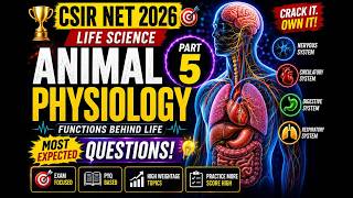 IMPORTANT PYQS ANIMAL PHYSIOLOGY PART-5 CSIR NET LIFE SCIENCES I DBT-BET-JRF I GATE #csirnet #pyq