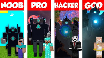 NOOB vs PRO vs HACKER vs GOD! Minecraft upgrade Titan Cameraman 2.0 build battle