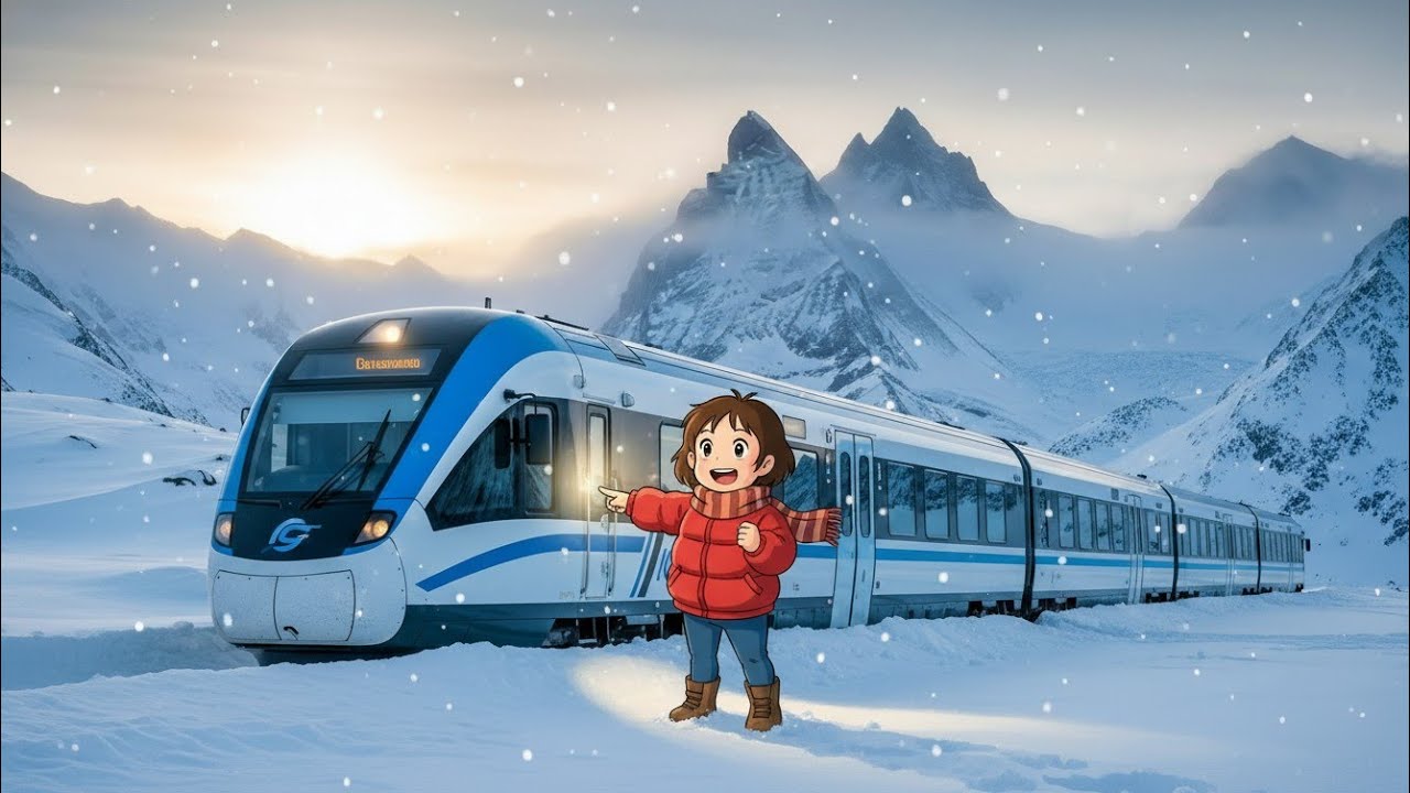 Magical Mountain Train Journey Through Snow ❄️