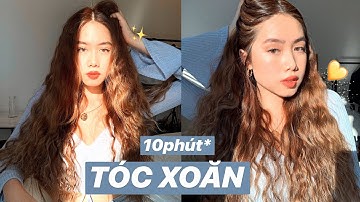 Cách làm tóc xoăn sóng nước KO dùng nhiệt 💫BEST HEATLESS OVERNIGHT CURLS | Mina Nguyen