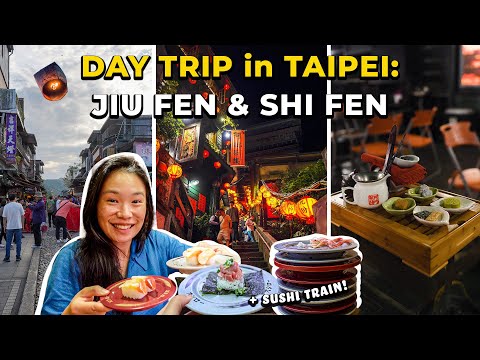 Spirited Away Town in Taiwan! Jiufen Shifen Day Trip & Sushi Train | Taipei Travel Vlog 🇹🇼 台灣旅行