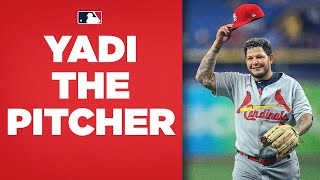 YADIER MOLINA TAKES THE MOUND! The Cardinals catcher pitches a SCORELESS INNING!
