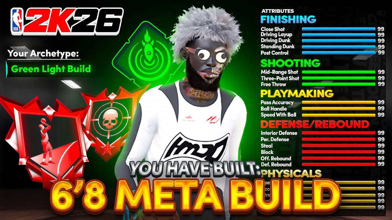 THIS *NEW* 6”8 META BUILD IS BREAKING NBA 2K26! BEST GREEN LIGHT BUILD ...