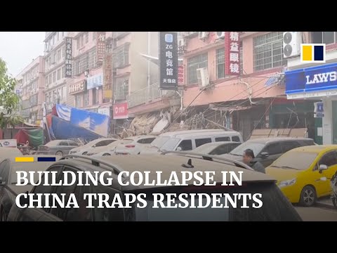 Multiple residents trapped after building collapses in central China’s Changsha