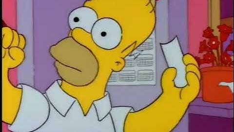 Homer listening to the lottery numbers