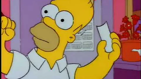 Homer listening to the lottery numbers
