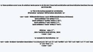 PHP serialize/unserialize like method in Objective-Cvideo