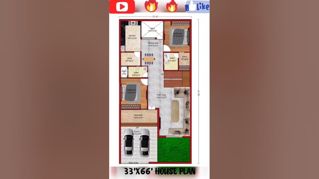 newhomes-33x66-house-plan-shorts-trending-youtube