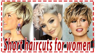 Short haircuts💕 ideas for women over 50. Viral summer short pixie bob haircuts ideas for women.