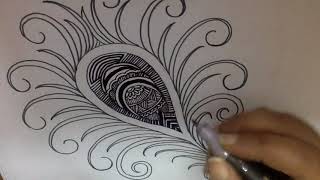 Hi friends! lets learn how to draw peacock feather with mandala art in
simple way using only black sketch pen and pencil.