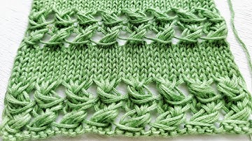 Объёмные ажурные горизонтальные дорожки спицами