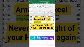 Amazing #excel : #freezepanes #exceltricks #exceltips #viral #shorts #relatable #excelfunctions