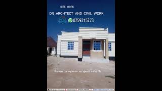 Ujenzi nafuu Tz  Two bedrooms house .Nodic house/frat roof house.