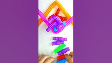 POP Tubes Robot Sound ASMR Creating satisfying 😸🌈 #diy #asmrsounds #relaxing #creative