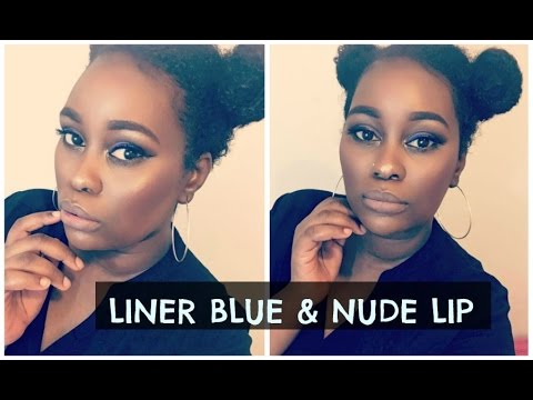 Tutoriel l black up liner blue l Nude lips