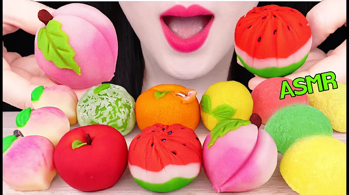 ASMR FRUITS RICE CAKE, PEACH CHOCOLATE, ICE CREAM ...