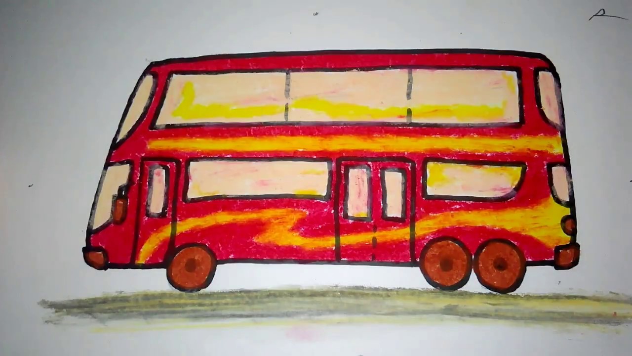 Contoh Gambar Gambar Bus  Untuk Mewarnai Anak Tk KataUcap