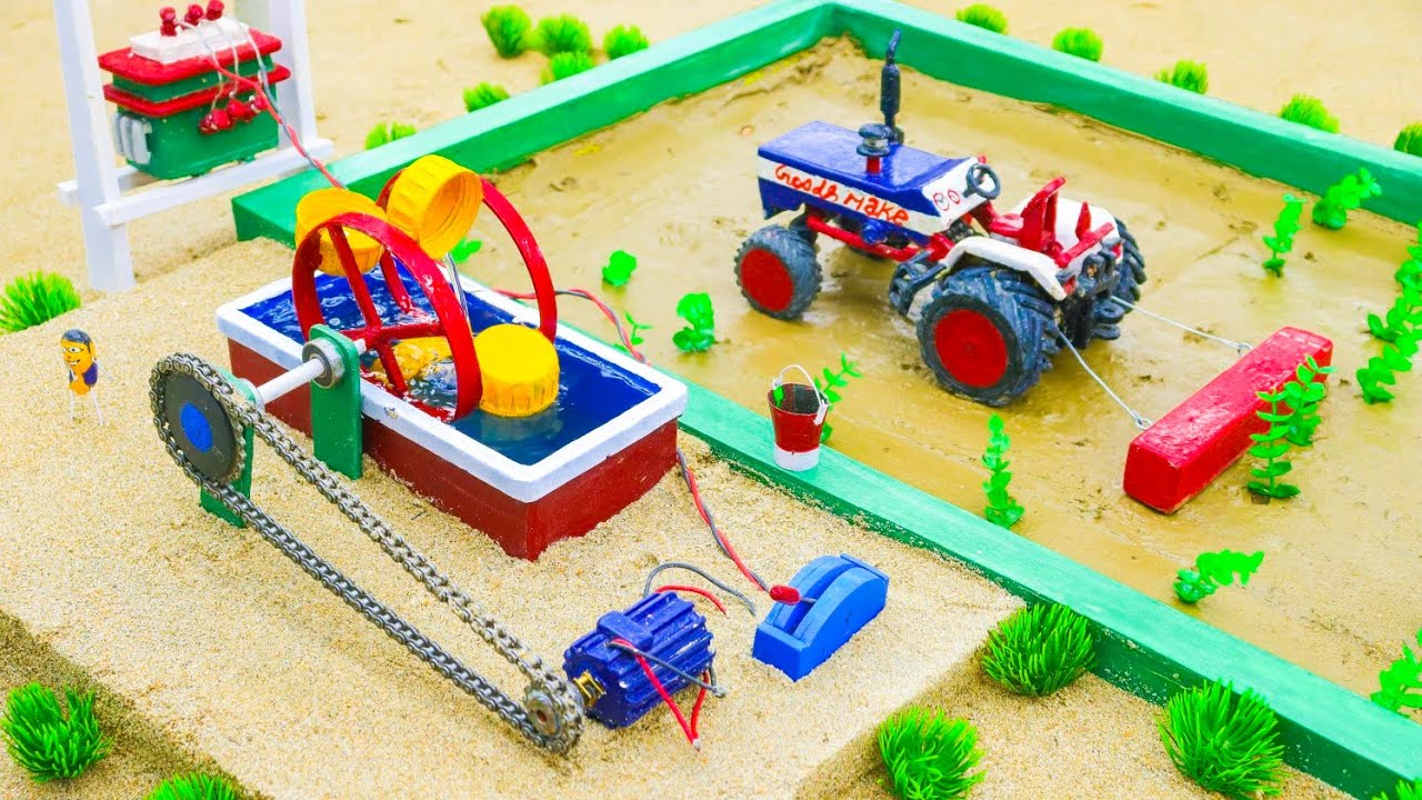 Diy! Agriculture Irrigation System l Mini Tractor Ploughing Science