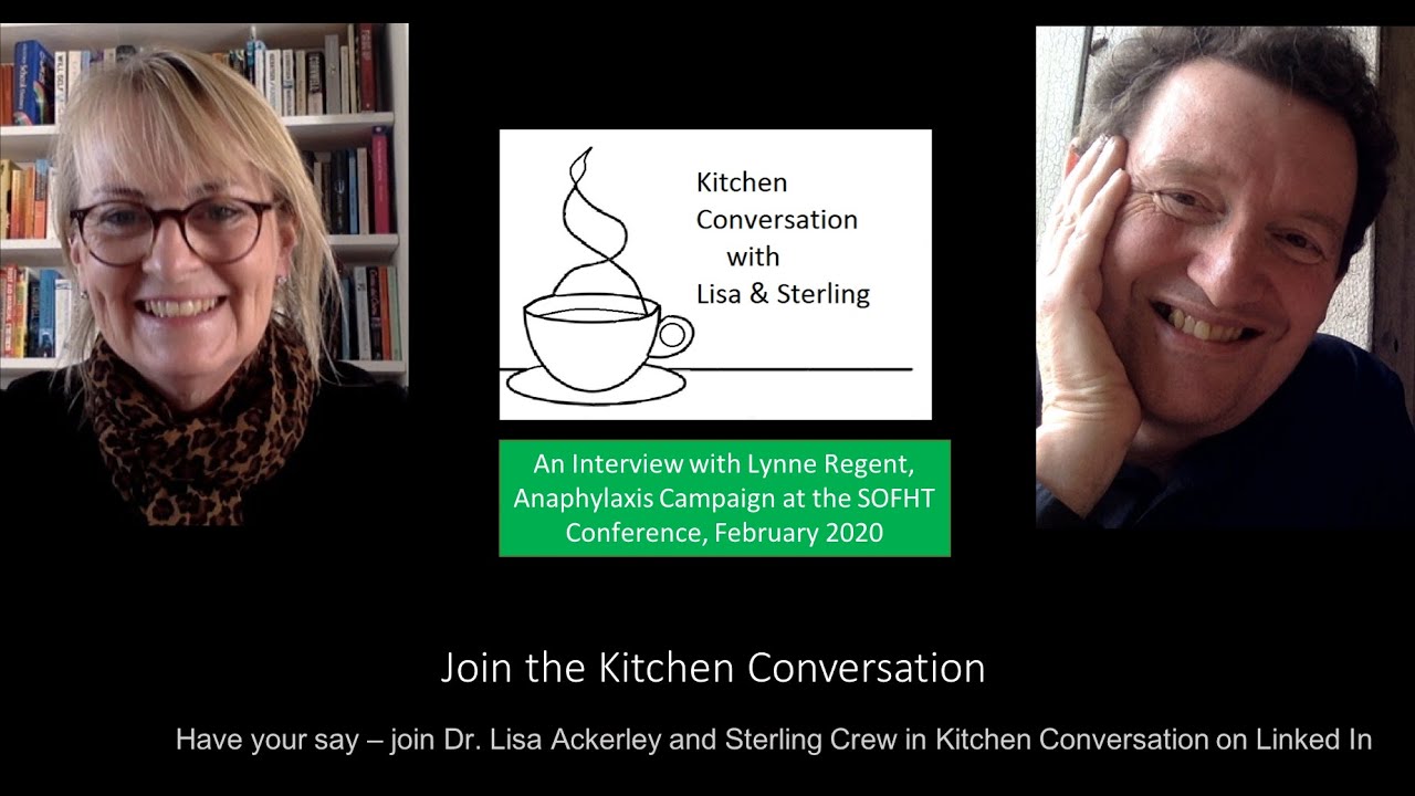Lisa Ackerley from Kitchen Conversation talks with Lynne Regent, of the Anaphylaxis Campaign