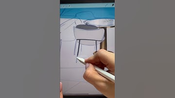 Interior sketching drawing in the Procreate app