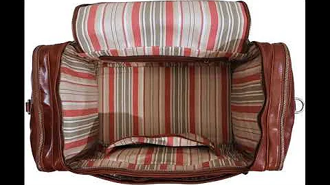 Floto Leather Cargo Duffle Bag Carry On Travel Bag