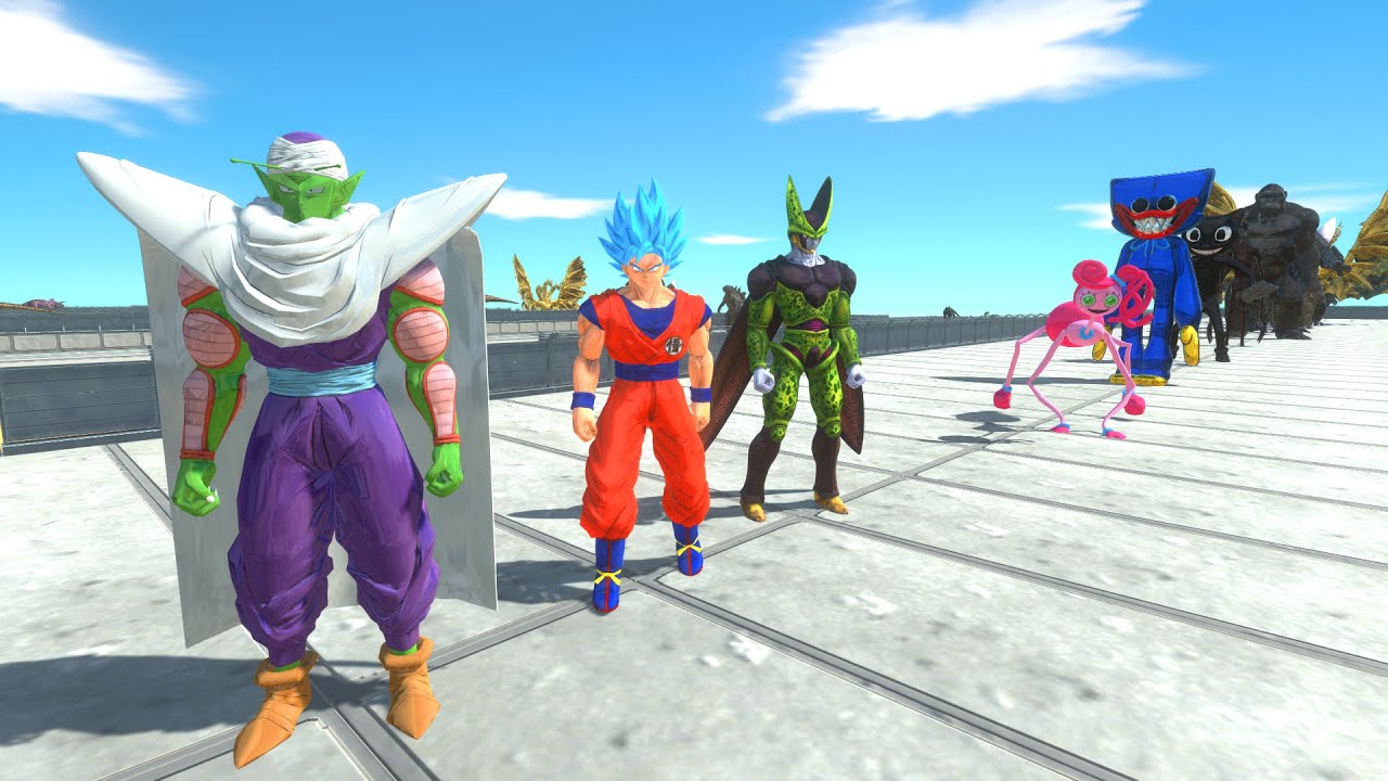 TEAM GOKU vs TEAM MONSTER LAVA DEATH RUN - Animal Revolt Battle Simulator