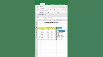 Average Function | Average Score/Marks of a particular person #shorts #excel