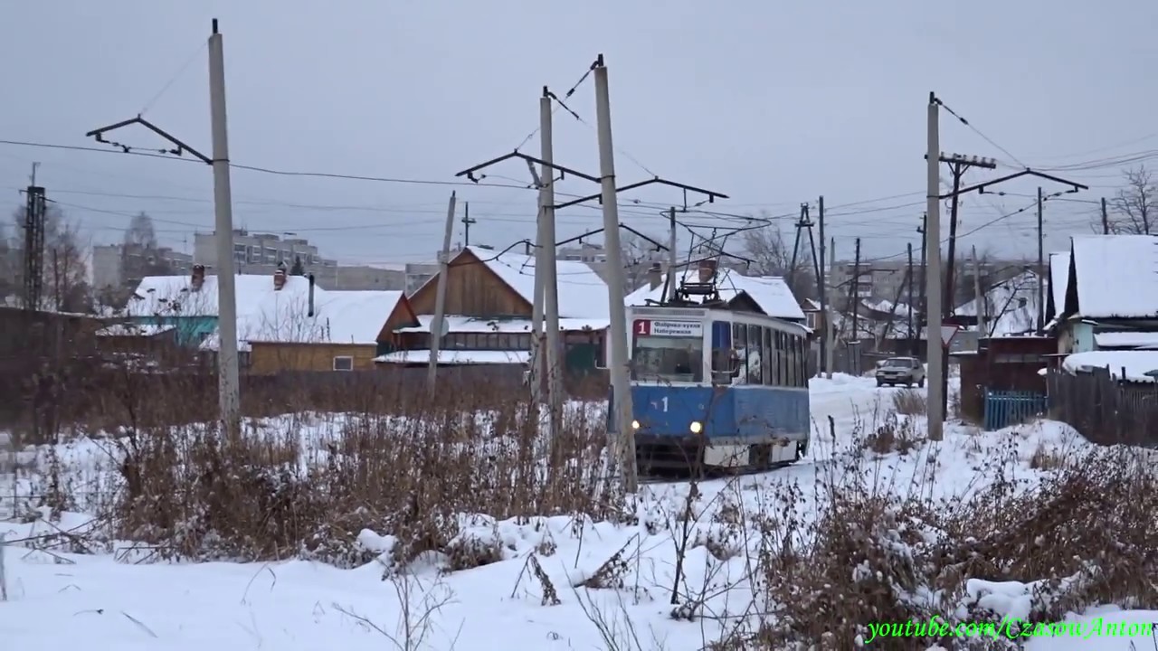 Tramwaje w Krasnoturańsku, cała linia / Трамваи в Краснотурьинске, весь маршрут