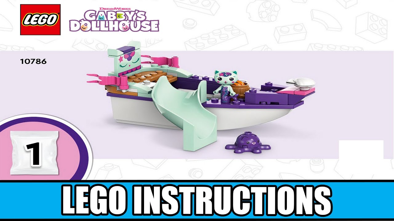 Gabby's Dollhouse | Gabby & MerCat's Ship & Spa LEGO instructions