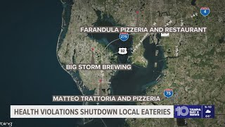 3 Tampa Bay area restaurants were ordered to shut down due to health violations