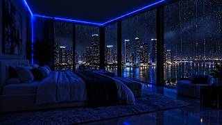 Rainy Night in a Luxury Miami Penthouse 🌧️ | Rain Sounds for Deep Sleep & Relaxation ASMR