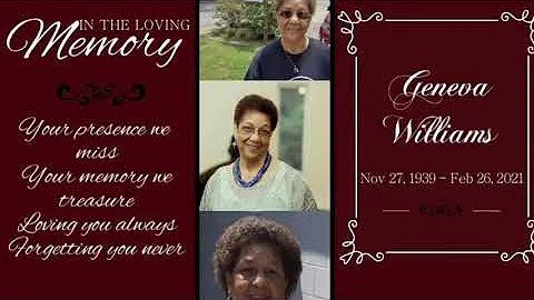 Homegoing Service: Geneva Gee Gee Williams