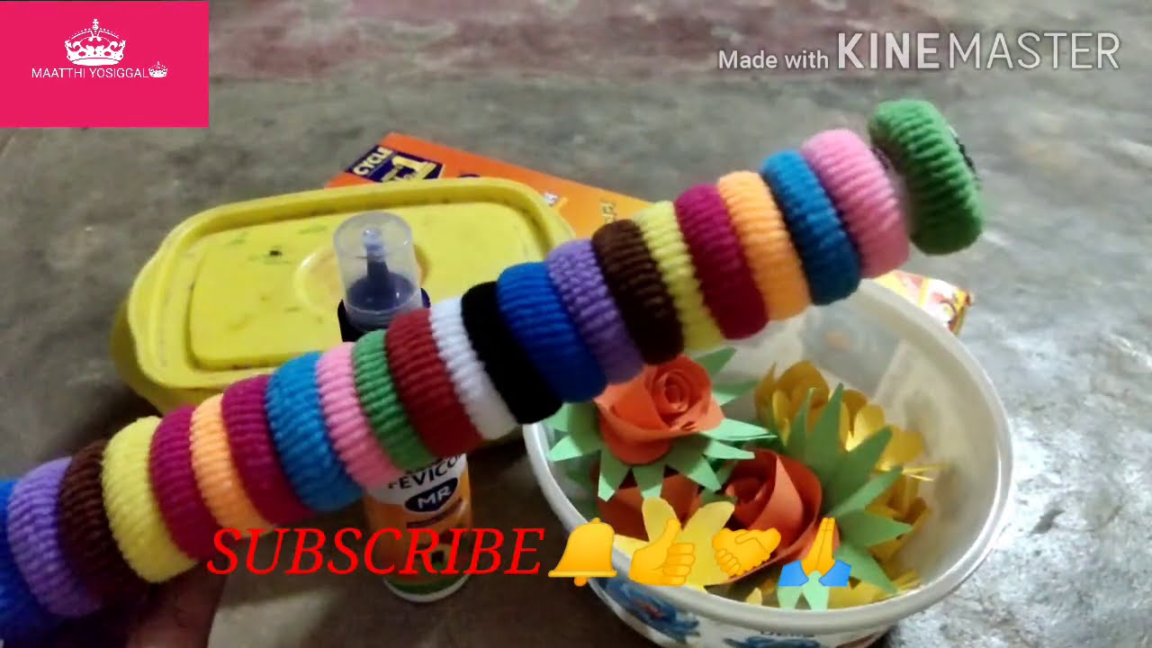 DIY Hair rubber bands crafts idea/Home decorating idea/Amazing decorating idea with hair rubber band