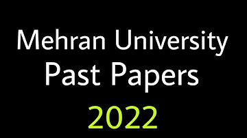Mehran University Past Papers//Muet entry test Past Papers//Batch 2022
