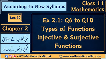 Class 11 Math New Book 2025 | Exercise 2.1 | Domain and Range of a Function || Lec 20