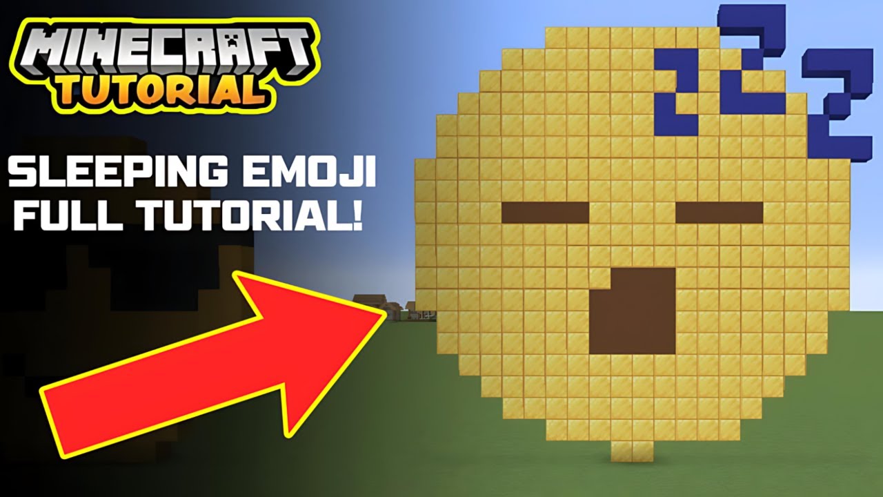 How to Build the Sleeping Emoji in Minecraft! | Epic Minecraft Pixel ...