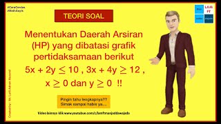 Program Liniear (Part 5.6) Soal 6 Menentukan Daerah Arsiran yang dibatasi 2 Grafik atau Lebih