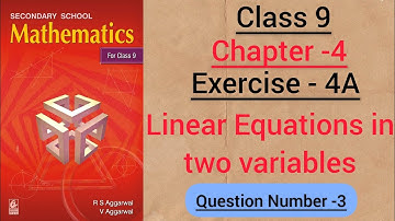 Class 9 Maths RS Aggarwal Chapter 4 Linear Equations in two Variables Exercise 4A Question Number 3