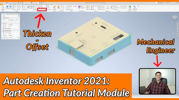 Thicken/Offset Tool and Options - Autodesk Inventor Part Tutorial | Autodesk Inventor 2021 IN DEPTH