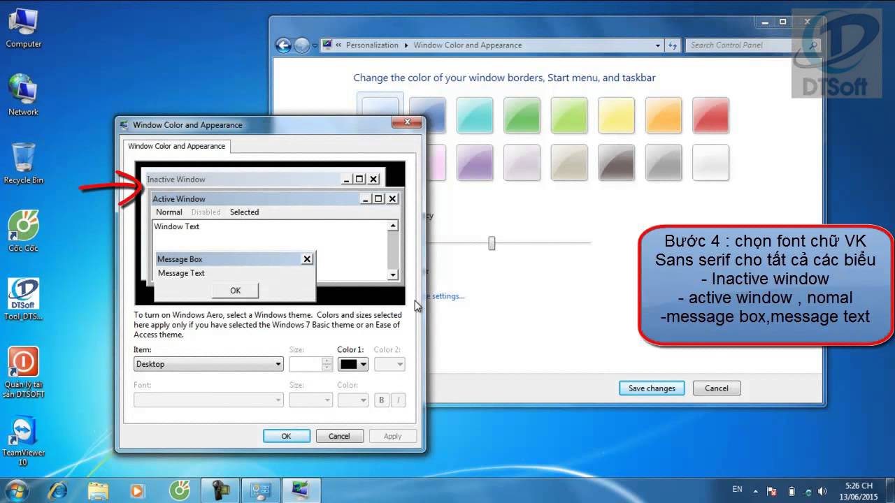 Cách thay đổi Thay đổi font chữ màn hình desktop win 7 Dễ dàng nhất
