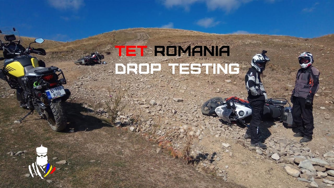 Drop testing on the TET | Trans Euro Trail epic #motorcycleadventure | V-Strom, AfricaTwin, KTM 1190