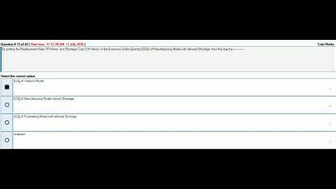 Midterm Grand Quiz MTH601 Operations Research (Second session)