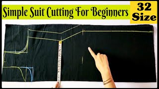 32 Size Simple Suit Cutting For Beginners Simple Kurti Cutting Sch By Sch